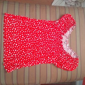 Cute red and white polka dot slinky top